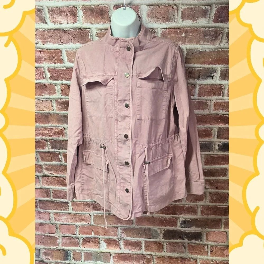 Women's EVRI Cotton Denim Zip Up Utility Lightweight Jacket 0X